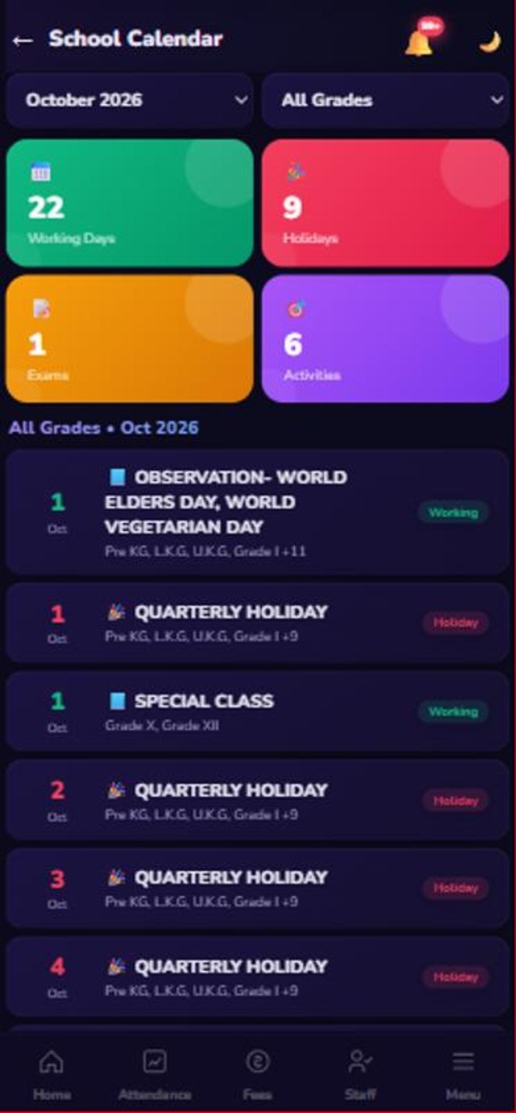 School calendar
