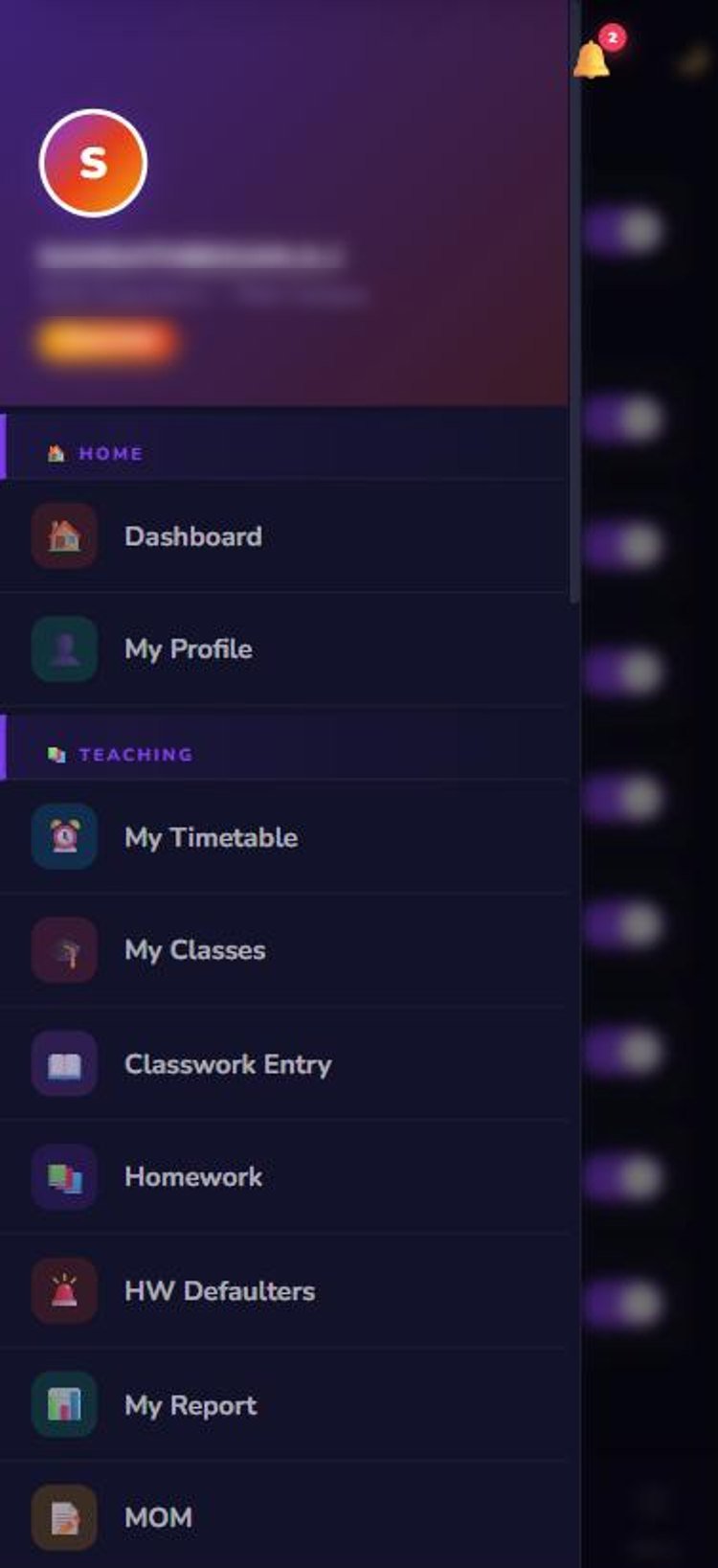 Simple menu